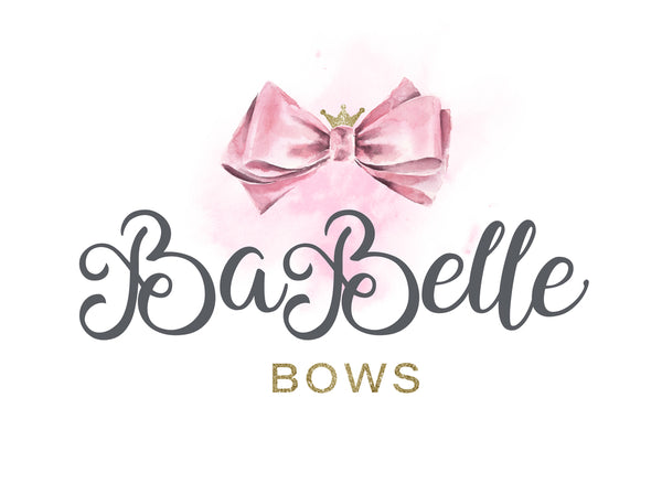 BaBelle Bows Pink and Gold logo