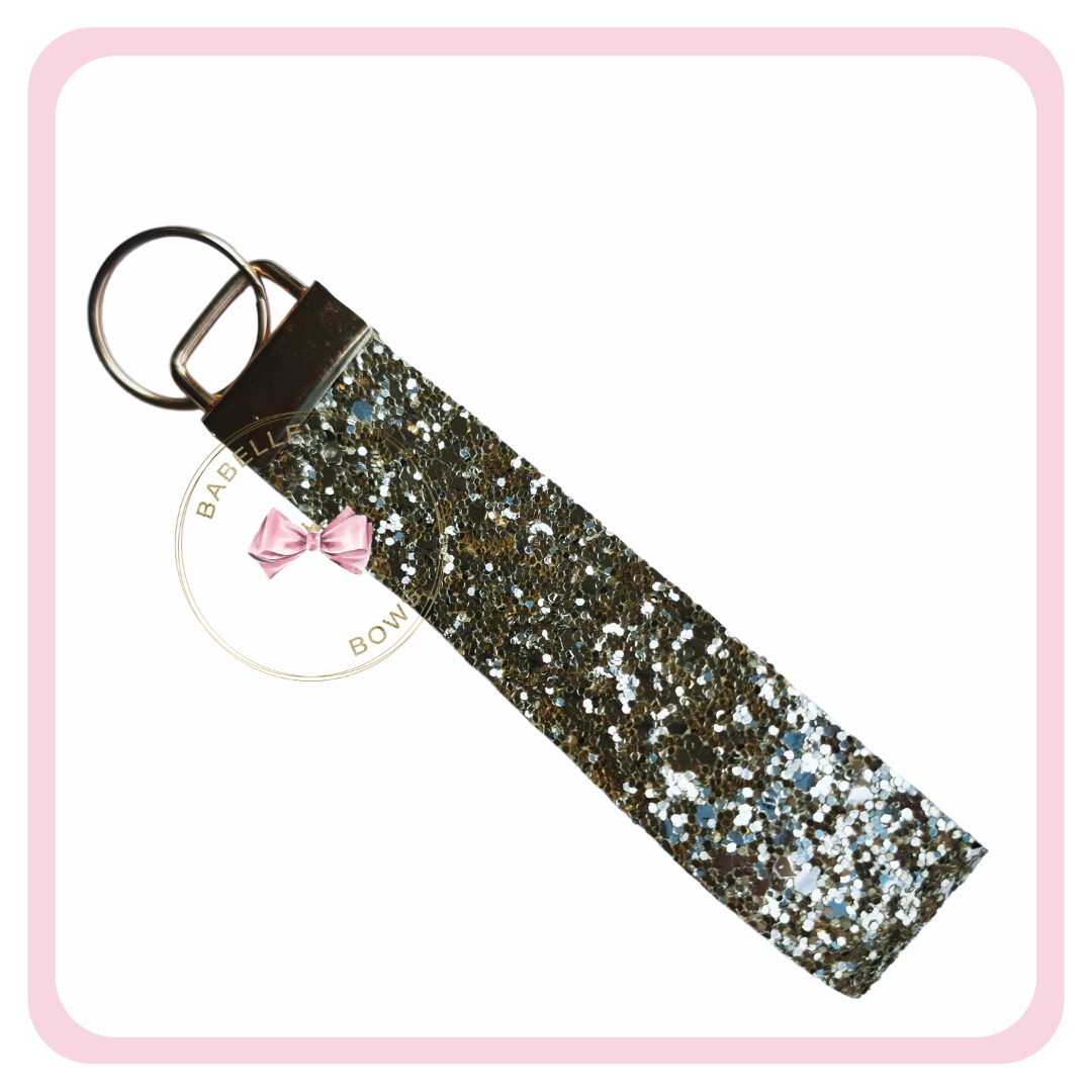 Classy Gold Glitter Leopard Print Wristlet