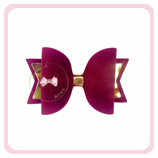 Mulberry Suede Hair Bow