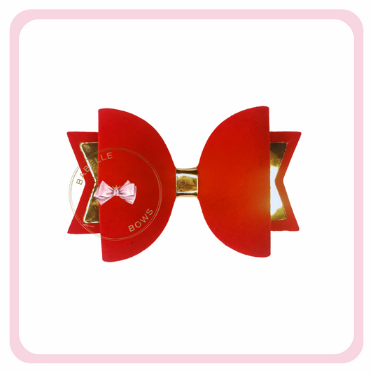 Red Suede Hair Bow