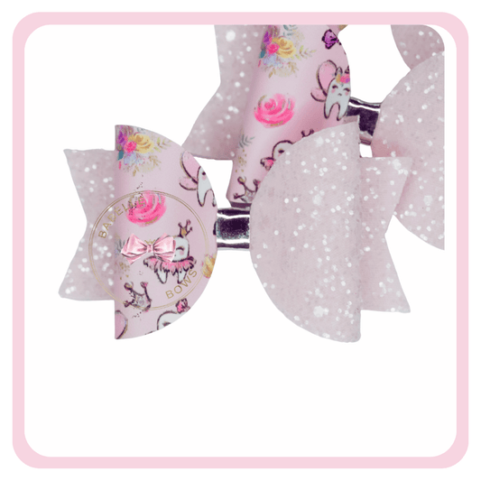 BaBelle Bows Hair Claws & Clips Pink Glittery Tooth Fairy Hair Bow