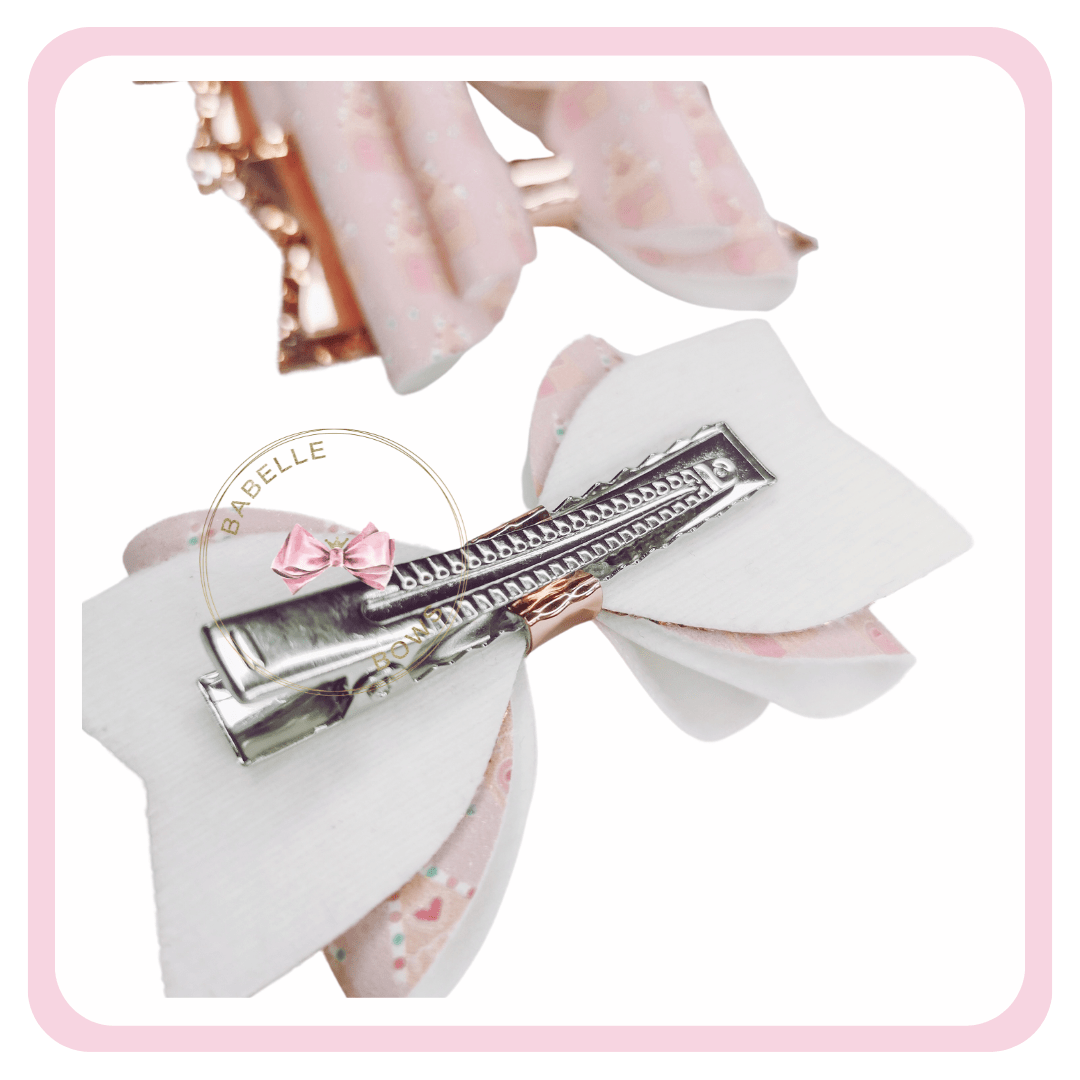 BaBelle Bows Hair Claws & Clips Pink Suede Gingerbread House Christmas Hair Bow