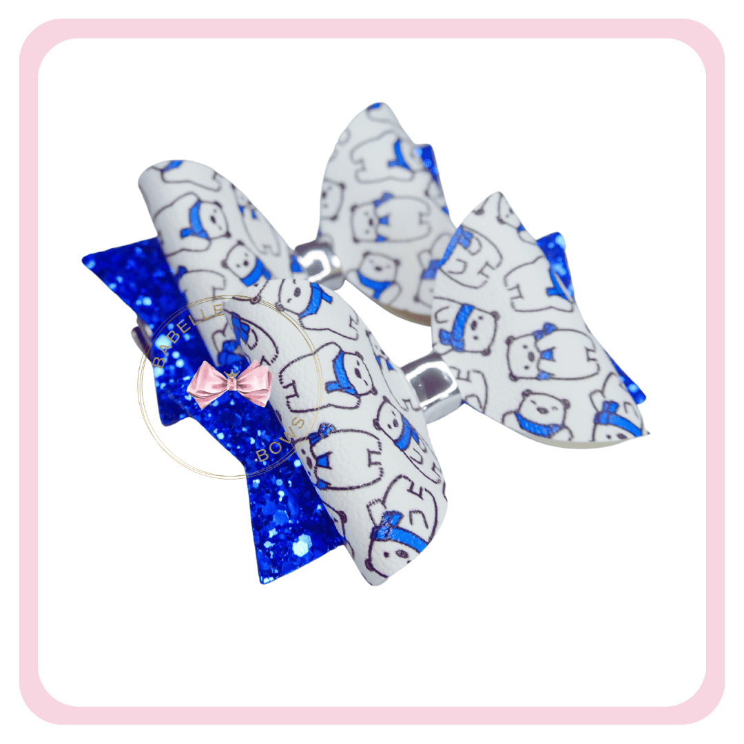 BaBelle Bows Hair Claws & Clips Winter Polar Bear Hair Bow