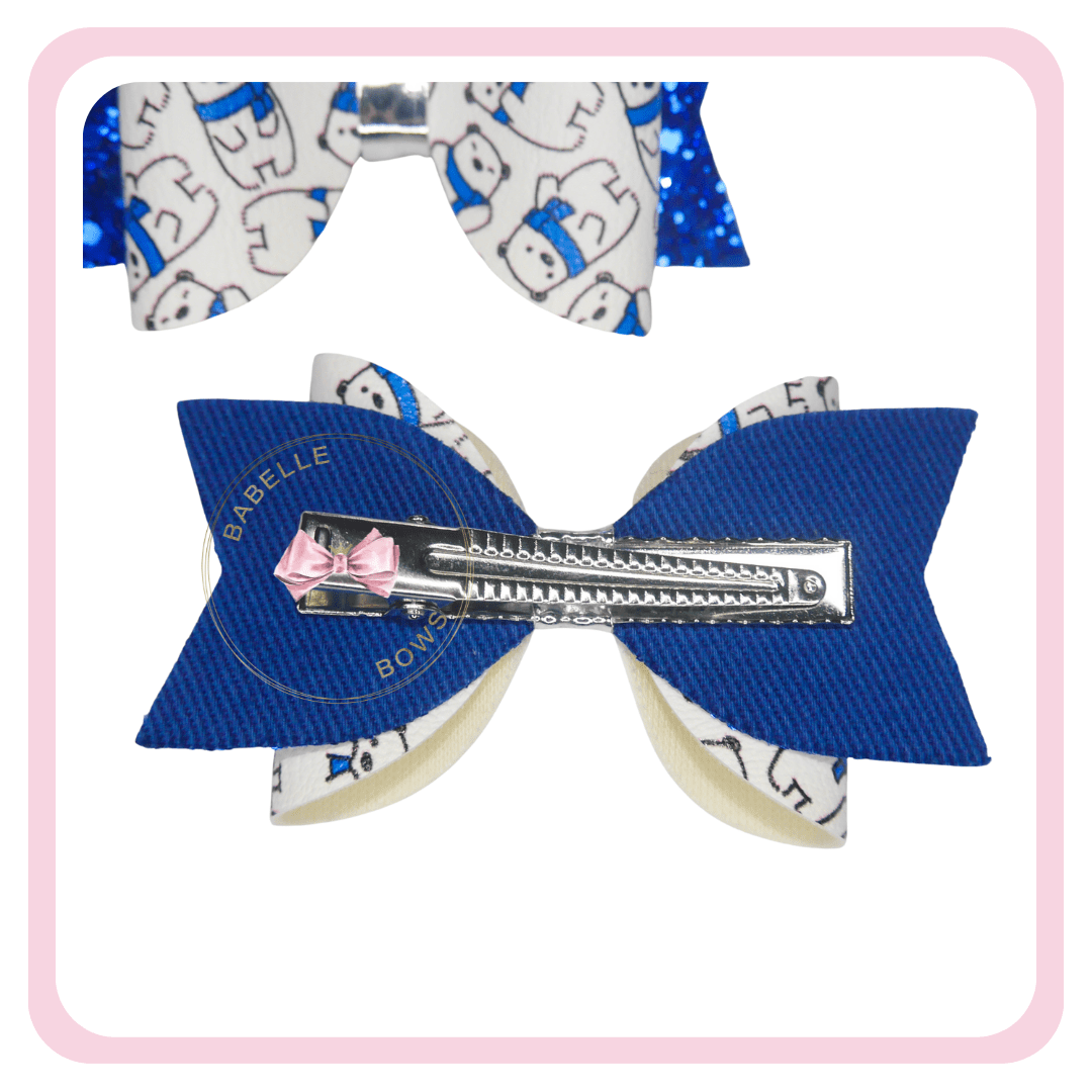 BaBelle Bows Hair Claws & Clips Winter Polar Bear Hair Bow