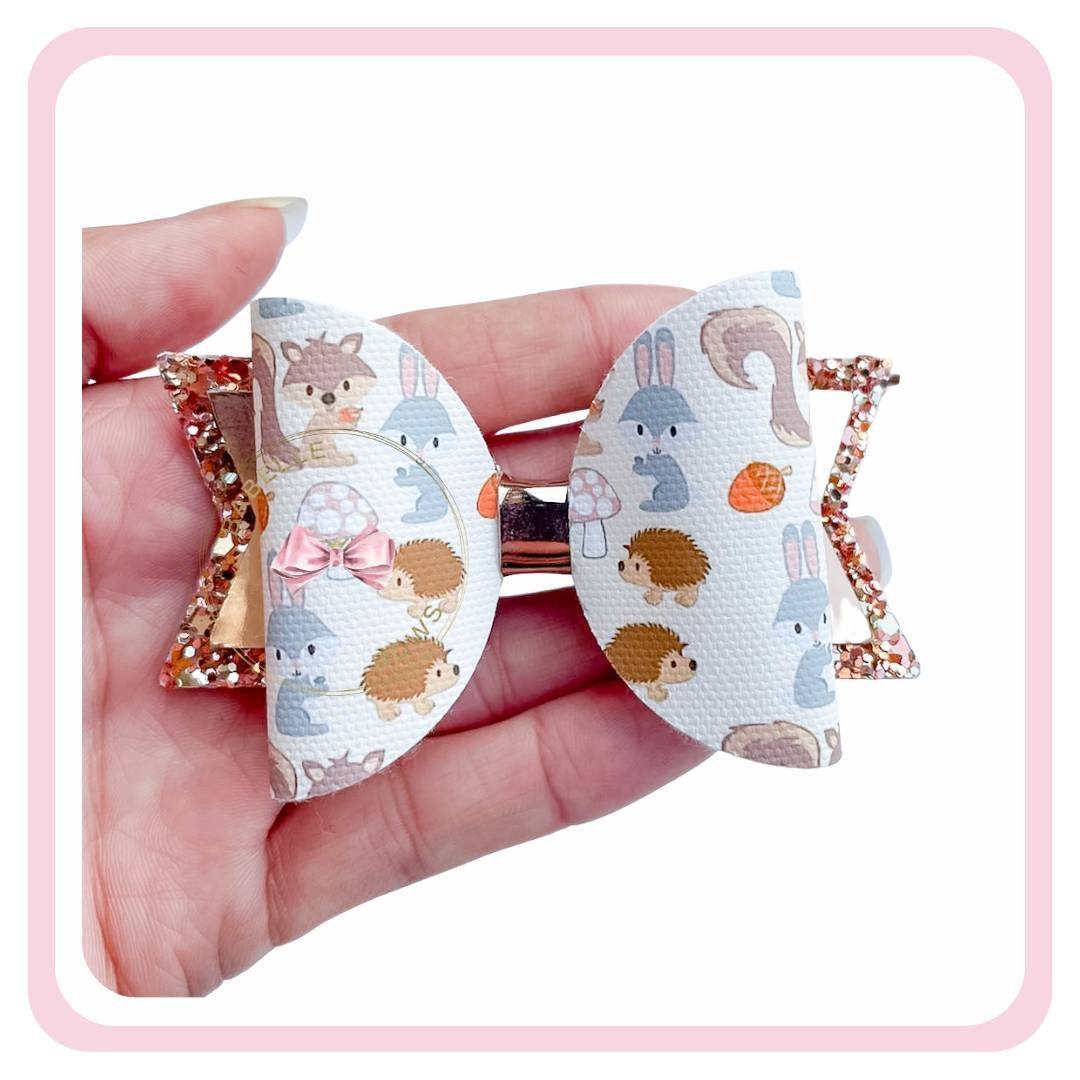 BaBelle Bows Hair Claws & Clips Woodland Animals Autumnal Hair Bow