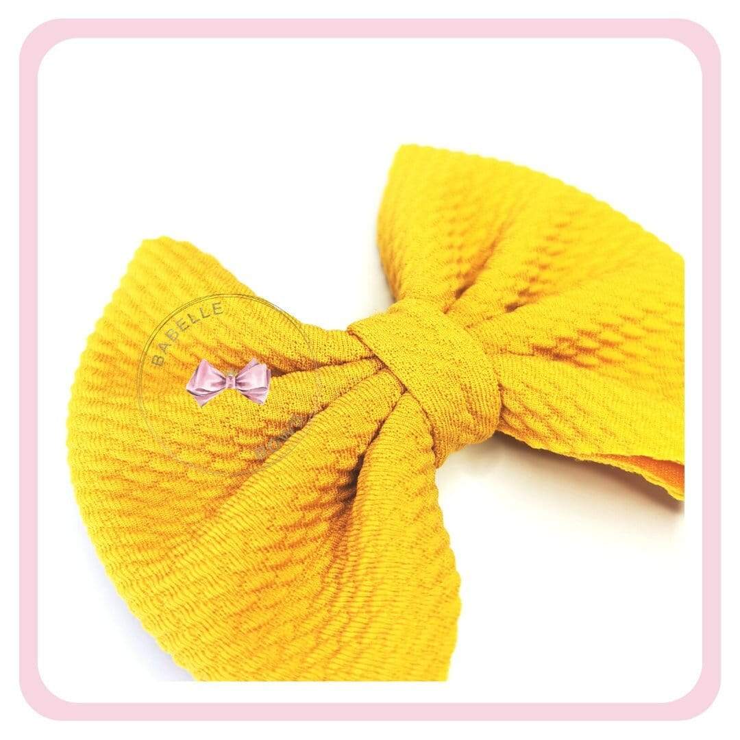 BaBelle Bows Headbands 4 Inch Mustard Bullet Bow Baby Headband