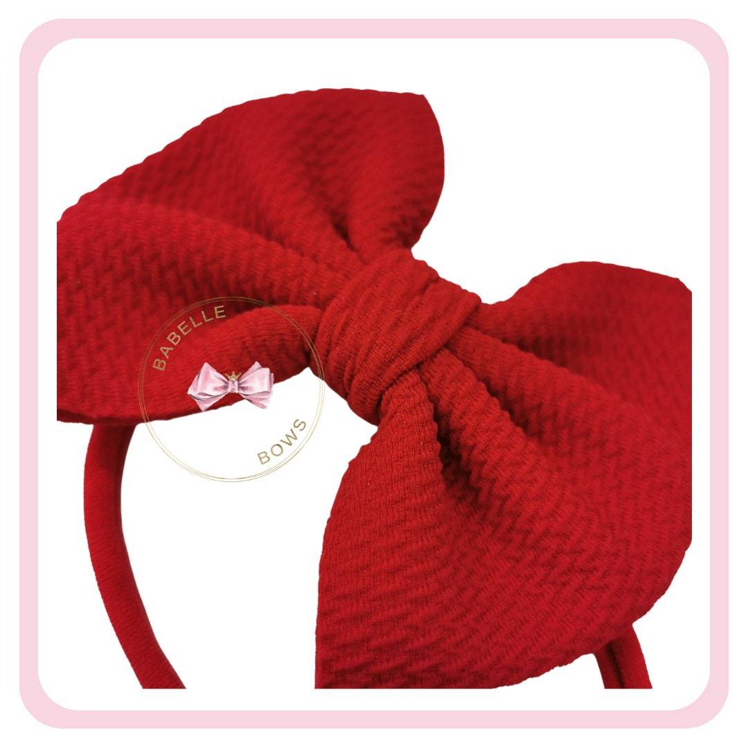 BaBelle Bows Headbands 4 Inch Red Bullet Bow Baby Headband