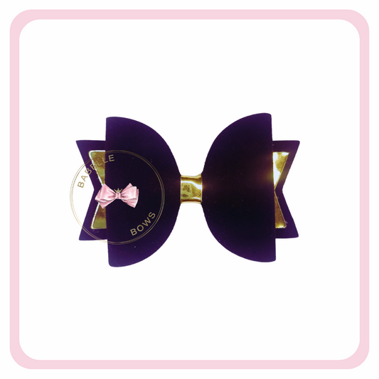 Black Suede Hair Bow