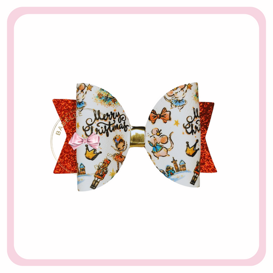 Merry Christmas Nutcracker Hair Bow