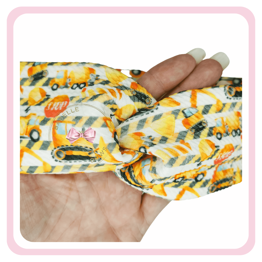 BaBelle Bows Earmuffs Diggers & Trucks Headwrap