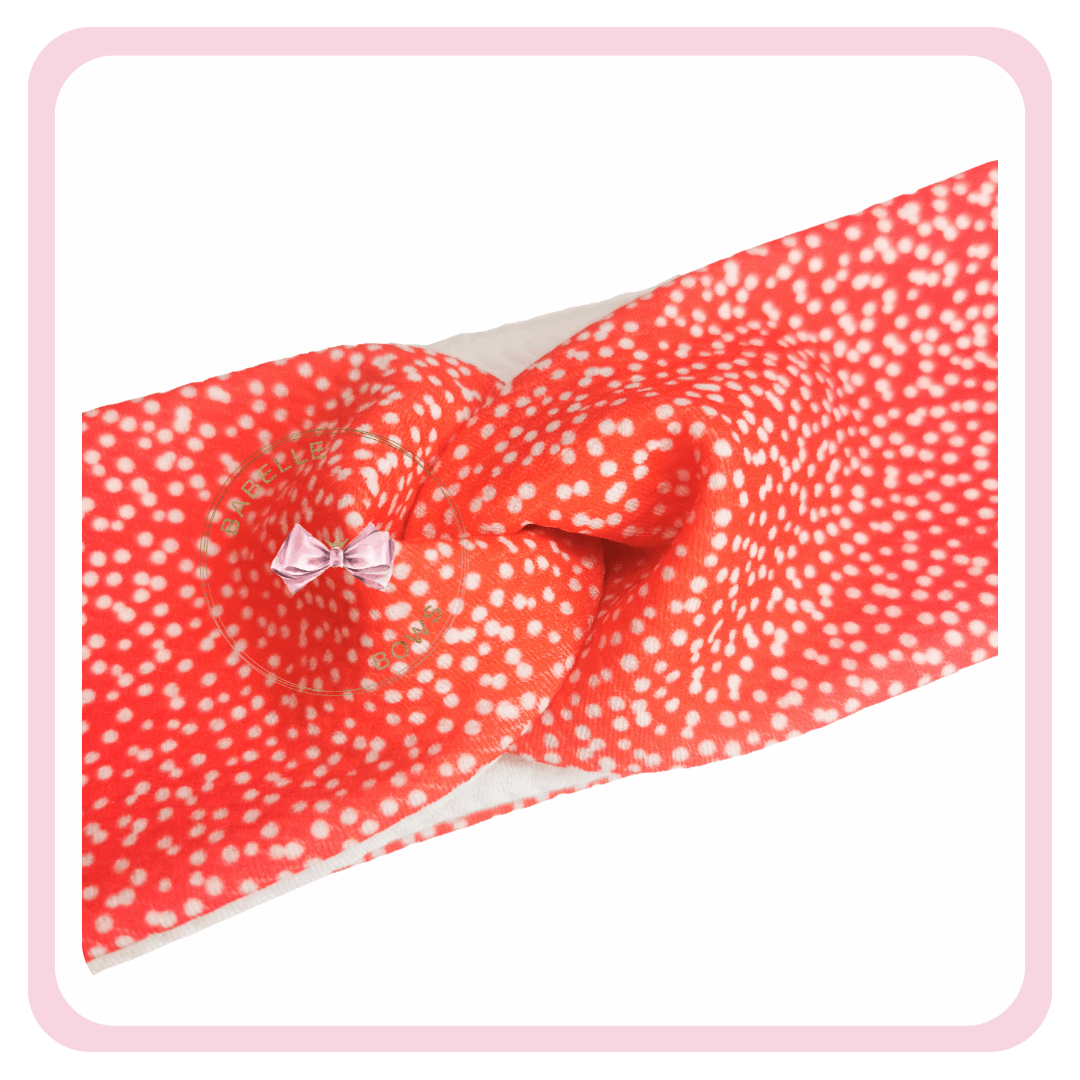 BaBelle Bows Earmuffs Red Snow Dots Bullet Headwrap