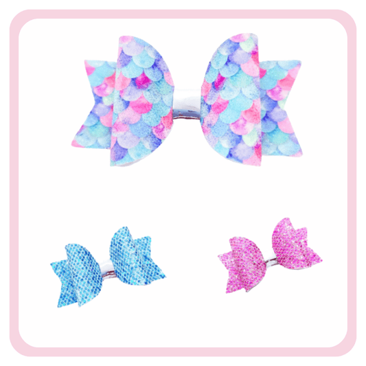 BaBelle Bows Hair Claws & Clips Assorted Mermaid Tail Pigtail Hair Bows