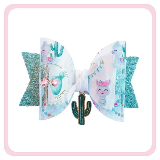 BaBelle Bows Hair Claws & Clips Drama Llama Cactus Hair Bow with Charm