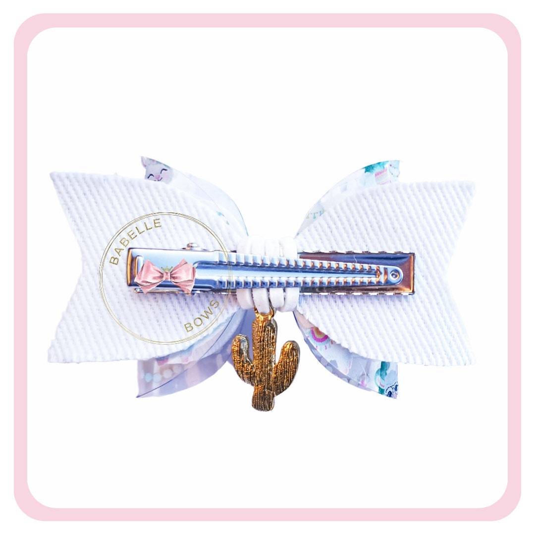 BaBelle Bows Hair Claws & Clips Drama Llama Cactus Hair Bow with Charm