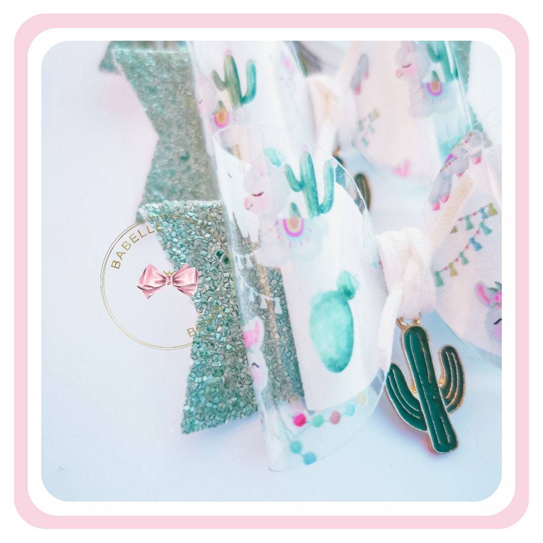 BaBelle Bows Hair Claws & Clips Drama Llama Cactus Hair Bow with Charm