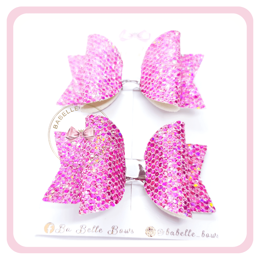 BaBelle Bows Hair Claws & Clips Pink Pair Assorted Mermaid Tail Pigtail Hair Bows