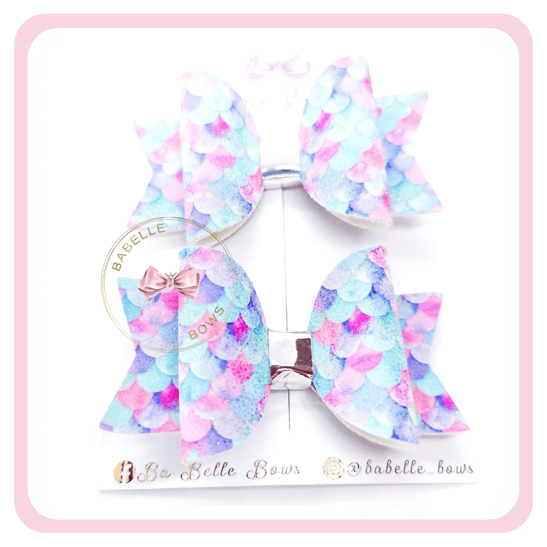 BaBelle Bows Hair Claws & Clips Scales Pair Assorted Mermaid Tail Pigtail Hair Bows
