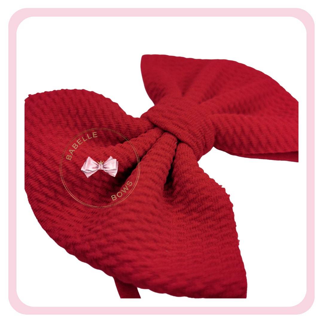 BaBelle Bows Headbands 4 Inch Red Bullet Bow Baby Headband