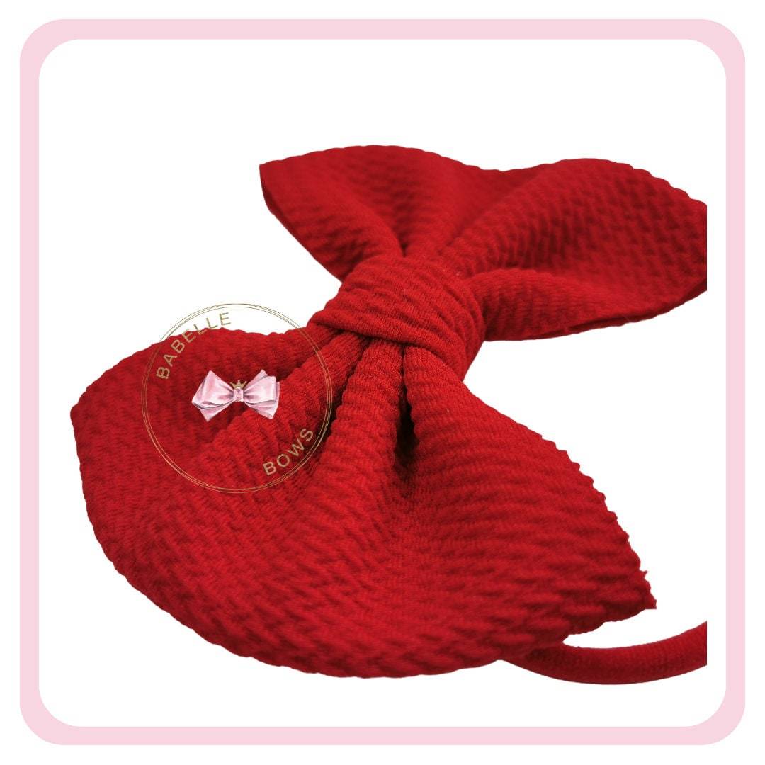 BaBelle Bows Headbands 4 Inch Red Bullet Bow Baby Headband
