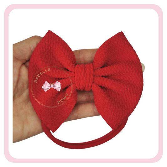 BaBelle Bows Headbands 4 Inch Red Bullet Bow Baby Headband